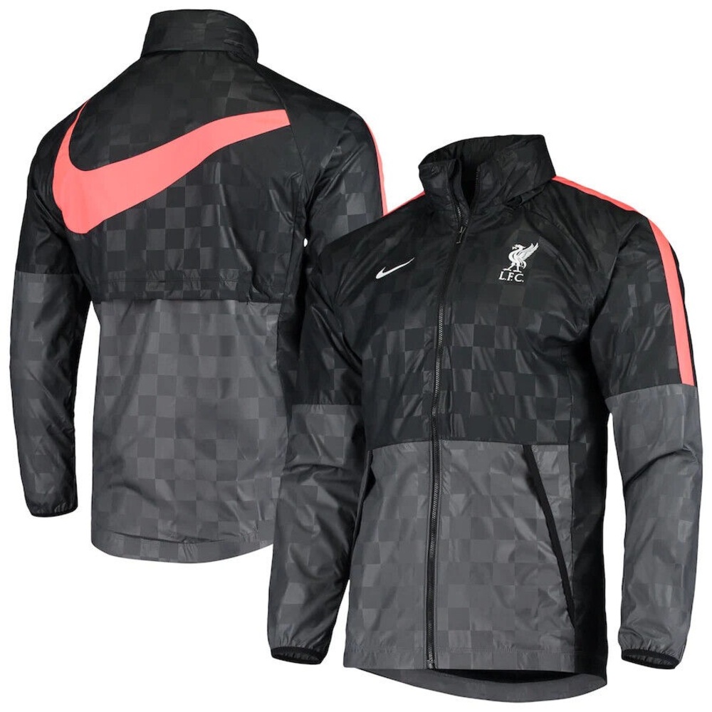 $115 Liverpool FC All-Weather Team Sideline Hooded Jacket men coat soccer zip